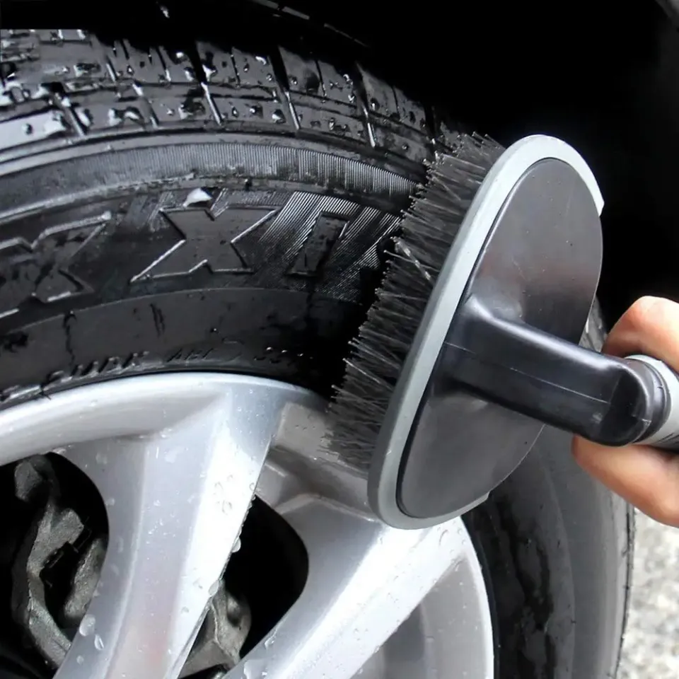 Car Wheel Brush - Auto Detailing Car Wash Brush, Ergonomic Grip