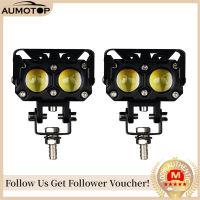 【MotorrTop】2ชิ้นไฟตัดหมอก LED ไฟหน้ารถจักรยานยนต์ขับรถ90วัตต์สีคู่ไฟสูง/ต่ำโคมไฟทำงานไฟเสริมกันน้ำ9-36โวลต์สำหรับรถจักรยานยนต์รถบรรทุก SUV UTV เรือเอทีวีทหารเรือ