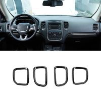 Car Dashboard Air Vent Outlet Trim Cover Frame for Dodge Durango 2011-2020 Accessories - ABS Carbon Fiber