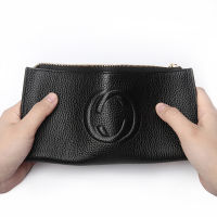 Ellovado Genuine Leather Wallet Woman Large Capacity Card Clutch Bag Pure Color Allmatch Zipper Coin Purse Money Phone Case Bag