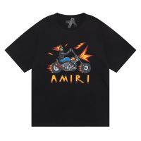 Amiri Monster Motorcycle crewneck fashion brand versatile cotton unisex summer short-sleeved T-shirt