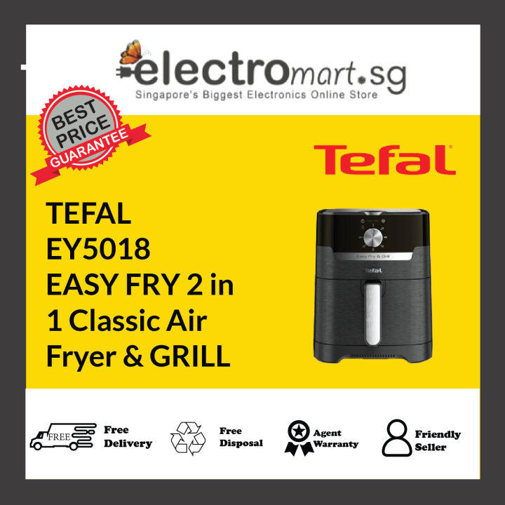 TEFAL EY5018 EASY FRY 2 In 1 Classic Air Fryer & GRILL | Lazada Singapore