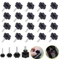 10pcs M5 M6 M8  Plastic Handle Screw Plum Hand Tighten Screw Star-Shaped Tightening Nuts Bakelite Carbon Steel Knob Nails Screws Fasteners