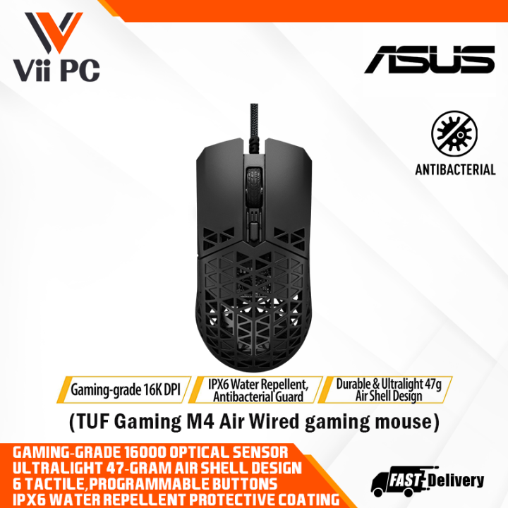 ASUS TUF Gaming M4 Air lightweight wired gaming mouse 16,000 dpi sensor, 6 programmable
