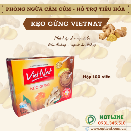Hcmkẹo ngậm thảo mộc - gừng vietnat hộp 100v - ảnh sản phẩm 4