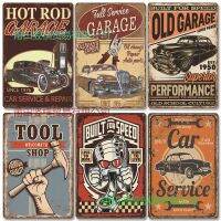 โปสเตอร์โรงรถคลาสสิก Vintage Metal Logo บริการรถยนต์ป้ายโลหะดีบุก Vintage Check Garage Tools Shop ตกแต่งผนังศิลปะ 20 * 30 ซม