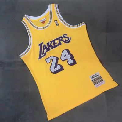 Top-quality Authentic Exquisite Embroidery Jersey Mens 2007-08 Los Angeles Lakerss 24 Kobee Bryantt Mitchell Ness Retro Swingman Jersey - Gold