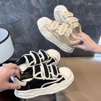 Shell head dissolved recreational canvas shoes female 2022 new thick bottom shoes fashion web celebrity super fire magic stick a single female