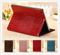 {RUBBIE Shell}ซองหนังคุณภาพสูงสำหรับ iPad Mini 1/2/3 Smart Cover ForiPad Mini Case Mini 2 Mini 3 7.9 Quot; Slim Crocodile Tablet Stand