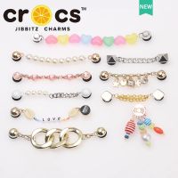 Jibbitz cross สายโซ่โลหะ รูปดอกไม้น่ารัก สําหรับรองเท้า DIY