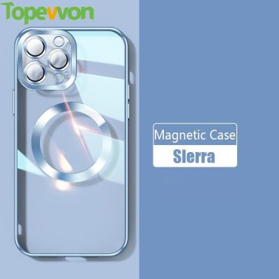 Topewon สำหรับ iPhone 13 Pro 13 12 11 Pro Max ปกหลังหรูหราชุบล้างแม่เหล็กซิลิโคนอ่อนนุ่มใสปลอก