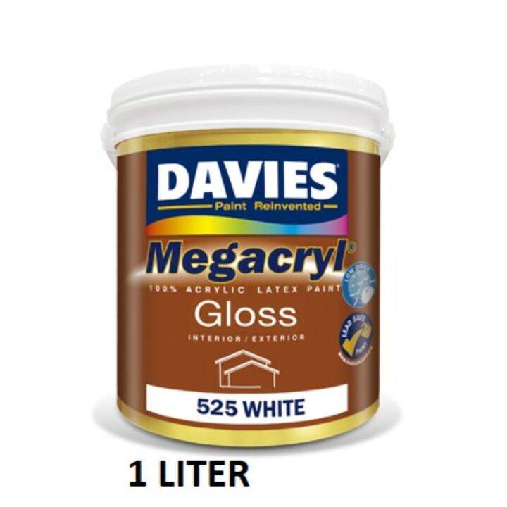 Davies DV525 Megacryl Gloss White 100 Acrylic Latex Paint (WaterBased