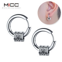 MICC ต่างหูห่วงกลม Earing for Men ต่างหู ผู้ชาย ต่างหูเกาหลี แฟชั่น ไทเทเนียมแท้ ดีไซน์เรียบหรู จิวหูสำหรับชายหญิง Unisex ขนาด 17มิล รุ่น M-E0055