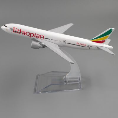 เครื่องบิน1/400ลำแอร์เอธิโอเปียนแอร์ไลน์ Boeing777โครงอัลลอย16ซม. ของเล่นสำหรับเด็กของขวัญสำหรับของสะสม