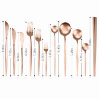 Cutlery Set Stainless Steel Dessert s Forks Set Rose Gold Western Kitchen Dinnerware Set Matte Spoons Chopsticks Tableware