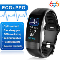 นาฬิกาอัจฉริยะสายรัดข้อมือวัดชีพจรวัดอุณหภูมิร่างกาย ECG PPG ความดันโลหิต HRV ทดสอบการนอนหลับเตือนเตือนเตือนนาฬิกาข้อมืออัจฉริยะผู้ชายผู้หญิง