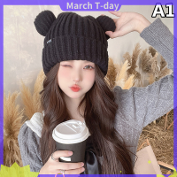 March หมวกฤดูหนาวหูรูปหมีน่ารักสำหรับผู้หญิง,หมวกถักหมวกฮิปฮอปหมวกมีฮู้ดสำหรับเด็กผู้ชายลำลองให้ความอบอุ่นใน2022หมวกสำหรับสตรี