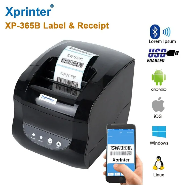 เครื่องพิมพ์-xp-365b-xprinter-80mm-เครื่องพิมพ์ราคาบาร์โค้ดความร้อน