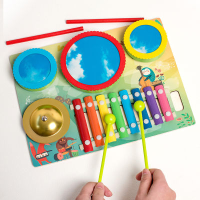 เด็กดนตรีระนาด Montessori เด็กของเล่นดนตรีเครื่องมือตอกไม้กลองชุดการเรียนรู้ของเล่นเพื่อการศึกษาสำหรับเด็กวัยหัดเดิน
