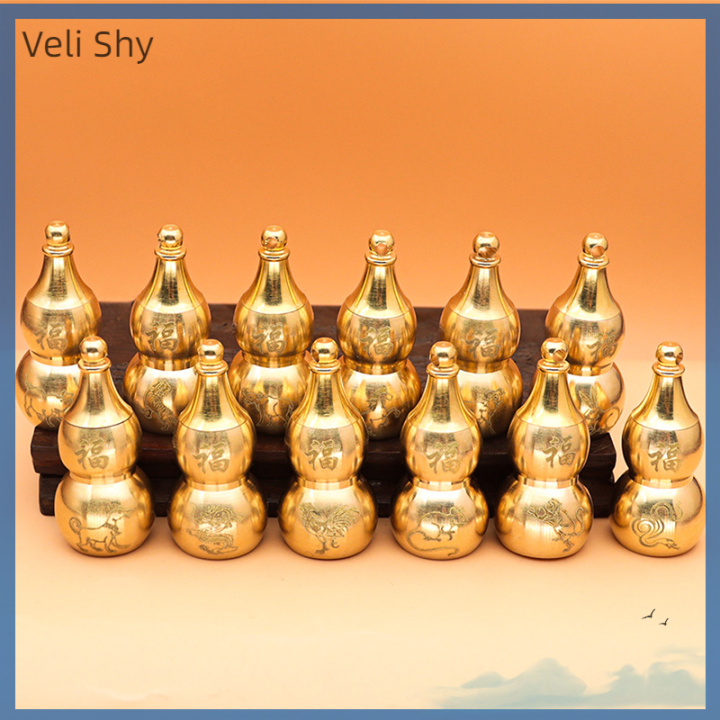 veli-shy-โชคดีของประดับตกแต่งบ้านราศีจีนขวดรูปน้ำเต้าขวดยาเครื่องประดับพวงกุญแจห้อยจี้น้ำเต้ากลวง