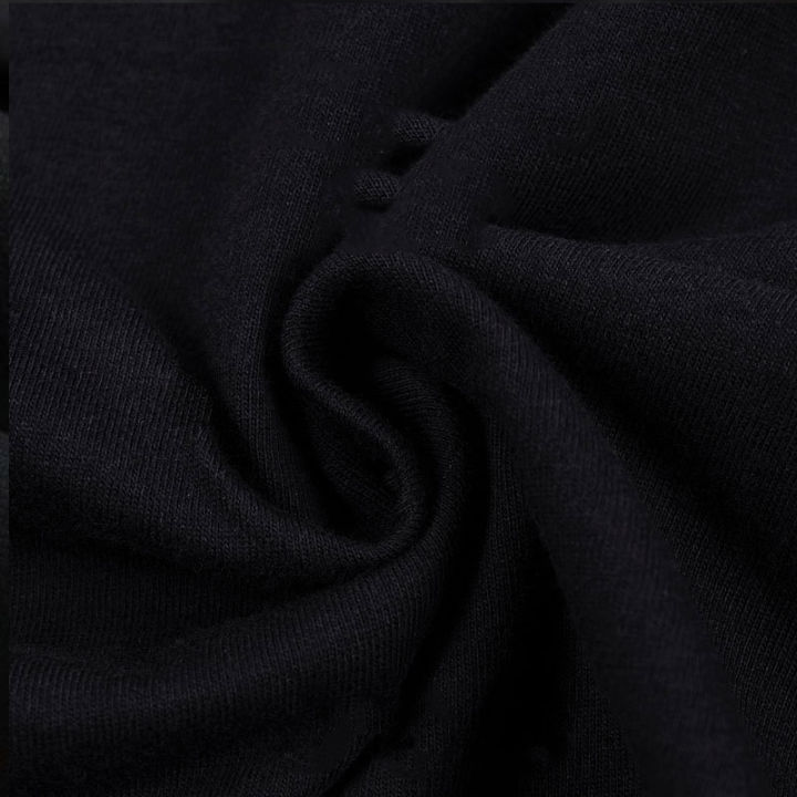 woma-เสื้อสวมหัวลายลูกแมวของผู้ชายสีดำ-แขนสั้นพิมพ์ลายสีดำแบบลำลองทรงหลวมคอกลม