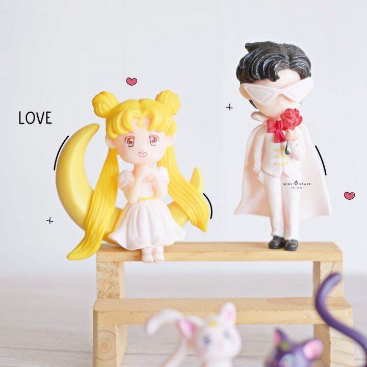 ms5066-sailor-moon-ชายหญิงกับแมว-2-สี-ตุ๊กตาจิ๋วแต่งสวน-ชุด-4-แบบ