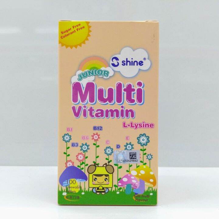 SHINE JUNIOR MULTIVITAMIN + LYSINE (100'S) Lazada