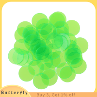 Butterfly 50pcs 15mm พลาสติกโป๊กเกอร์ชิปคาสิโนบิงโกเครื่องหมาย Token เกมครอบครัวของเล่น