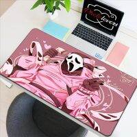 แผ่นรองเมาส์สีชมพู Ghostface แผ่นรองคีย์บอร์ดอะนิเมะขนาดใหญ่ Desktop Protector แผ่นรองเมาส์เกมคอนโซล อุปกรณ์เสริมเดสก์ท็อป แผ่นรองเมาส์ Kawaii