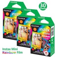 ฟิล์ม Fujifilm Instax Mini 10-30แผ่นรูปถ่ายภาพยนตร์สายรุ้งสำหรับ Fujifilm กล้องอินสแตนท์ Mini 9 11 8 Link Sp-1เครื่องพิมพ์ Sp-2