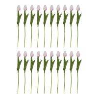 20pcs Tulip Flower Latex Real Touch for Wedding Bouquet Decor Best Quality Flowers (pink tulip)