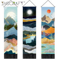 Colorful Sunset Mountain Tapestry Forest Tree Tapestries Starry Night Nature Landscape Japanese Poster for Wall Hanging Decor