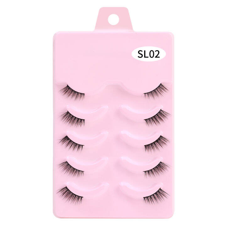 5คู่ครึ่ง-eey-ขนตา-faux-mink-ขนตาปลอม3d-fluffy-หนาขนตายาว-dramatic-volume-lashes-extension-เครื่องมือแต่งหน้า