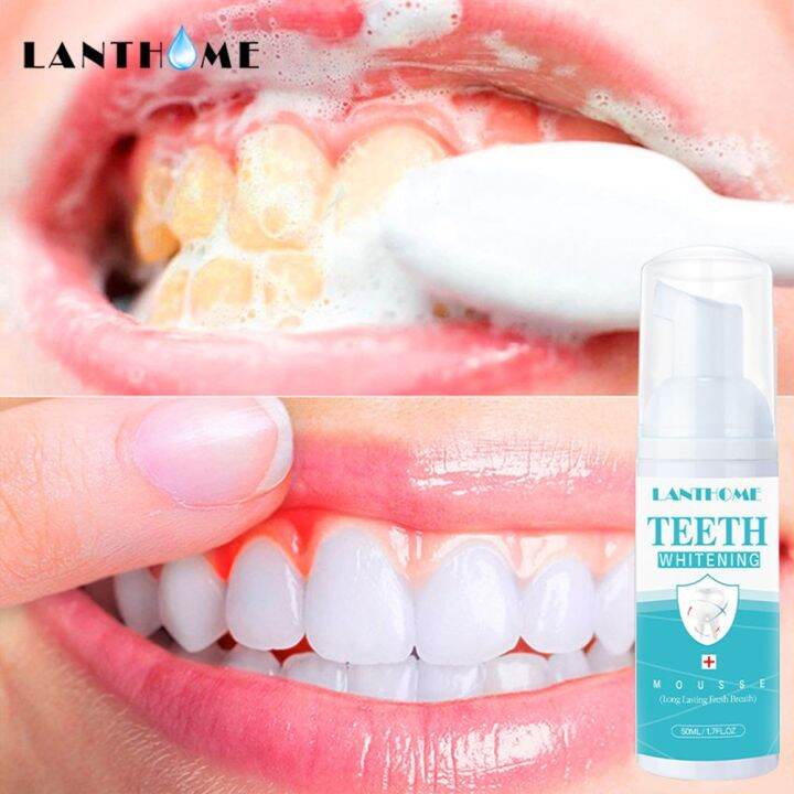 Lanthome Teeth Whitening Mousse Mint Toothpaste Removes Plaque Stains