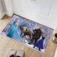 Frozen Anime Figures Anna Elsa Floor Mats Disney Cartoon Door Mats Home Decoration Bathroom Non-slip Mats Entrance Bedroom Rugs