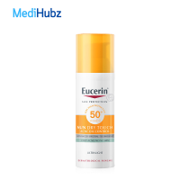 Eucerin Sun Dry Touch Acne Oil Control Face SPF50+ PA+++ ยูเซอริน ครีมกันแดด สำหรับผิวหน้า สิว แพ้ง่าย ขนาด 50 ml 14149