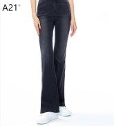 A21 Quần Denim Bó Sát Cạp Cao Vừa Vặn Cho Nữ Quần Xẻ Thẳng Dáng Ôm