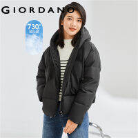 Giordano เสื้อแจ็คเก็ตขนเป็ดสีเทา 90%มีฮู้ดแบบหลวม Free Shipping 13371772