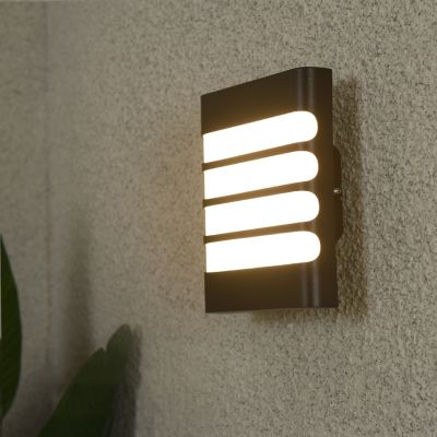 Modern 15W Outdoor LED Wall Lamps Simple Waterproof Plastic Garden Porch Sconces Balcony Home Exterior Wall Lighting Luminaire Power Points  Switches