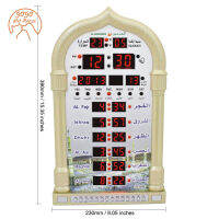 นาฬิกาติดผนังปฏิทินมุสลิมพร้อมนาฬิกาปลุกแบบมีหน้าจอรีโมทคอนโทรล Lcd สำหรับการตกแต่งบ้าน [ปลั๊ก Us]