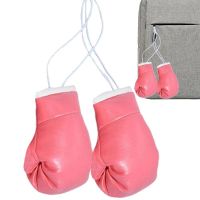 Mini Boxing Gloves For Car Mirror 2Pcs Hang Mini Boxing Gloves For Car Mirror Miniature Punching Gloves Bag Keychain Pendants