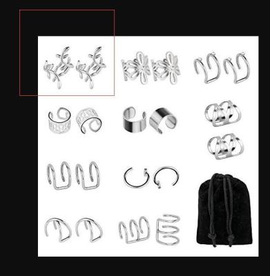 [COD] Europe and the States without ear piercing clip set fashion titanium steel female bone nail eaby cross-border personality earrings