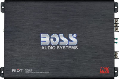 BOSS Audio Systems R2000M Monoblock Car Amplifier - 2000 Watt Amp, 2/4 Ohm Stable, Class A/B, Mosfet Power Supply, Great for Car Subwoofers