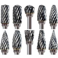 【DT】hot！ Tungsten Carbide Burr 10pcs Carving Bits Cut Tools for Wood Stone Metal Working