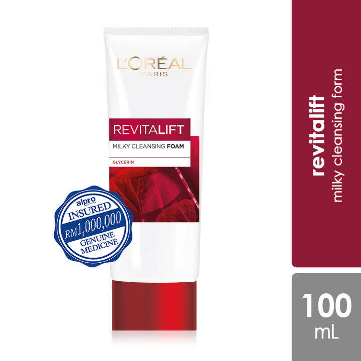 Loreal Paris Revitalift Milky Cleansing Foam 100ml (face wash) Lazada