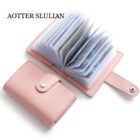 Solid Color Fashion Uni Business Card Bags ID Credit Card Case Mini PU Leather Purses Organizer Wallet Drivers License Slots
