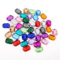 【CW】 10x14mm Glitter Crysta Sew Rectangle Rhinestone Flatback Beads Garment Jewelry