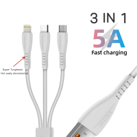 5A M 3 In 1,สายข้อมูลไลท์นิ่ง Ipon ชนิด C สายชาร์จเร็ว1.2M Type-C ไมโครสำหรับทุกสมาร์ทโฟน