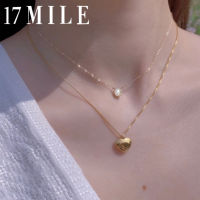 17MILE Heart Pendant Necklace Multi-layer Pearl For Women gold Silver Color Stars Heart Pendant Necklaces Jewelry 2021 New Trend