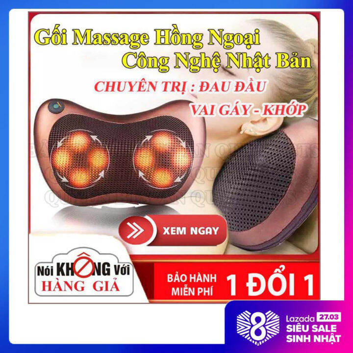 Goi Matxa Hong Ngoai Nhat Ban- Gối Massage Hồng Ngoại 8 Bi Cao Cấp, Máy ...